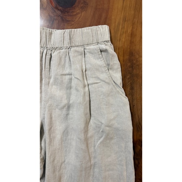 Maiwa Women's pants L Linen Lagenlook Pull on Casual Pockets Beach YY18 - Picture 3 of 7